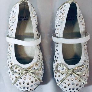 STUART WEITZMAN Little Girls white ballet slippers